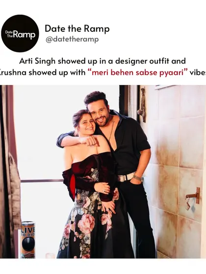 When Arti Singh shows up in rented designer glam and her brother Krushna brings the "meri behen sabse pyaari" vibes, you know it's sibling goals done right.