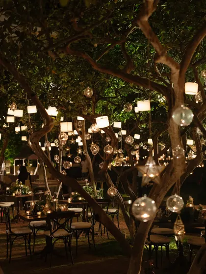 The atmosphere of the welcome dinner, with warm lighting, beautiful tablescapes, and a relaxed vibe, setting the perfect tone for the days to come.
