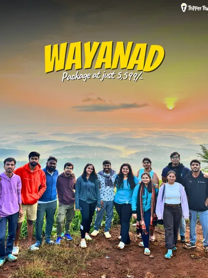 A trip to Wayanad, with packages starting at just 5,599. This picture captures the stunning sunrise view over the hills, a memory that is worth waking up early for. It is a budget friendly escape into nature.