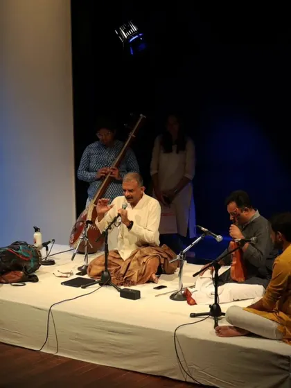 The musicians during the tech run for T.M. Krishna's concert.