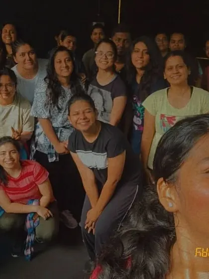 A selfie after a great workout. The sweat and smiles are proof of the hard work and fun.
