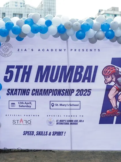 Official, organized, and full of energy. The banner for our 5th Mumbai Skating Championship 2025 at St. Mary's School sets the stage for a day of speed, skills, and spirit.