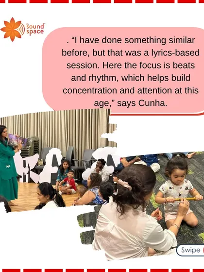 A parent shares their experience, noting that our focus on beats and rhythm helps build concentration and attention in young children.