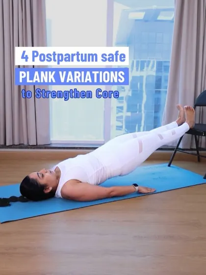 This graphic introduces four postpartum-safe reverse plank variations to strengthen your core. These are excellent alternatives to traditional planks.