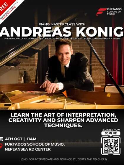 We were honored to host an exclusive piano masterclass with Andreas König, an internationally acclaimed pianist from Germany. These sessions allow our intermediate and advanced students to learn interpretation and technique from a global master.