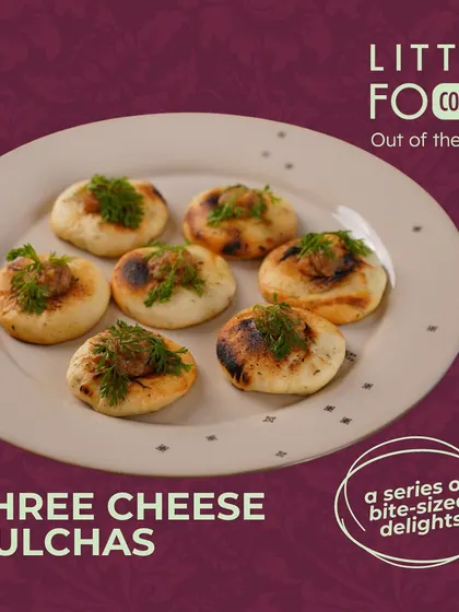 My Three Cheese Kulchas are a bite sized delight perfect for any occasion. These mini flatbreads are stuffed with a savory three cheese blend and grilled until golden, a guaranteed hit with guests.