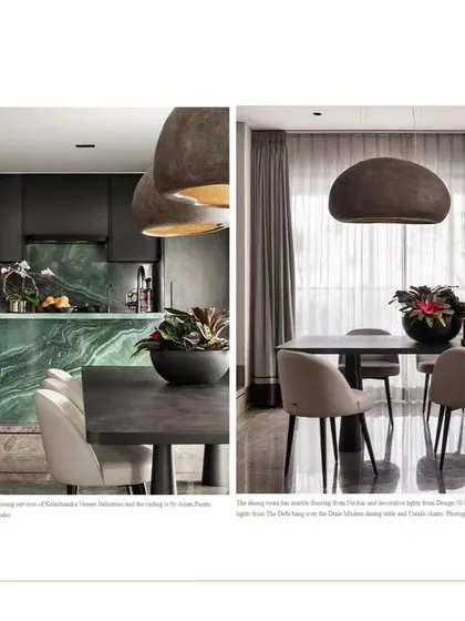 Another shot of the kitchen and dining area as featured in Elle Decor.