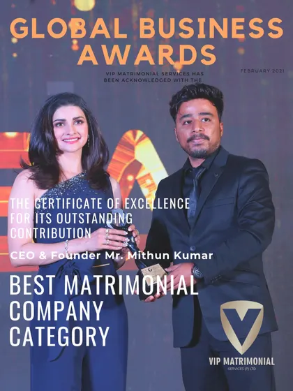 Receiving the Certificate of Excellence for "Best Matrimonial Company" at the Global Business Awards was a proud achievement. It validates my company's focus on quality over quantity and our commitment to putting our clients first.