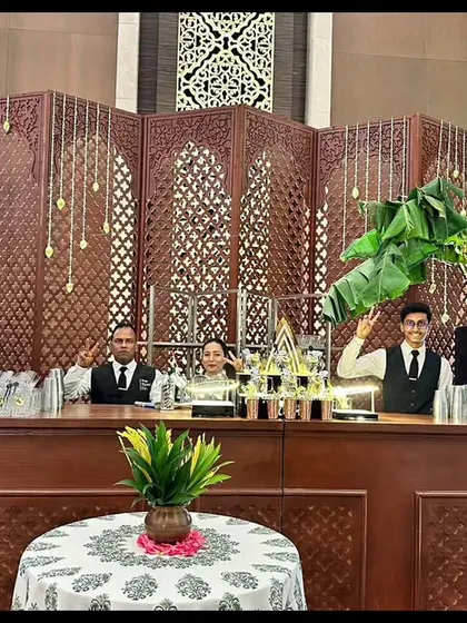 Our incredible team behind the bar at the wedding of Anant Ambani and Radhika Merchant. It was an honor to provide our top-notch bartending services for such a grand and memorable celebration.