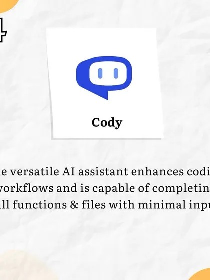 Cody is another versatile AI assistant we recommend for enhancing coding workflows. It's capable of completing full functions and files with minimal input, which is a huge time-saver for busy development teams.