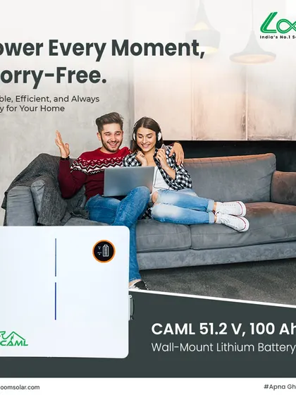 Power every moment, worry-free. The CAML 51.2V 100Ah wall-mount battery ensures your family time is never interrupted by a power cut. It's reliable, efficient, and always ready.