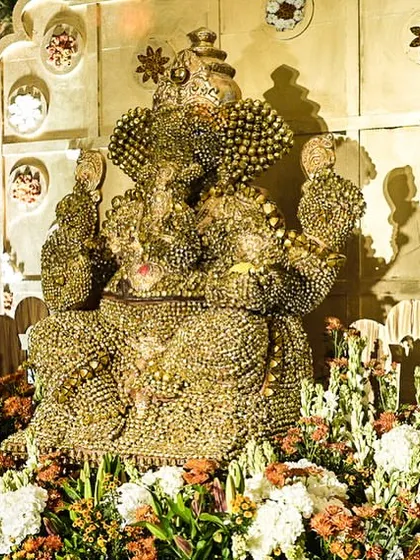 Our stunning Ganesha statue, crafted entirely from thousands of ghungroos of different sizes. This was the centerpiece of the entry, welcoming guests with a symbol of auspicious beginnings and artistic innovation.