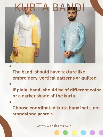 A style guide for kurta bandi sets. This shows how to style our pre-loved pieces, like this yellow ombre set, for the perfect look.