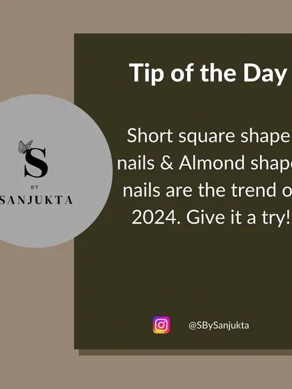 A quick tip on beauty trends. For 2024, short square and almond-shaped nails are in style. It's a small detail that can make you feel polished and on-trend.