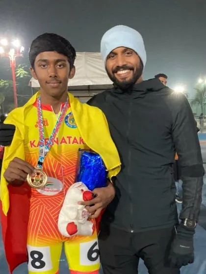 A proud coach moment with one of my talented skaters after his win at the 59th National Championship. His dedication is an inspiration.
