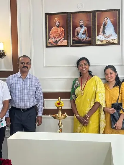 Our HITYOGA team was invited as guests to the inaugural function of KRS Yoga Academy, another affiliated center. It was an honor to speak and share the stage with Dr. H R Nagendra Guruji.