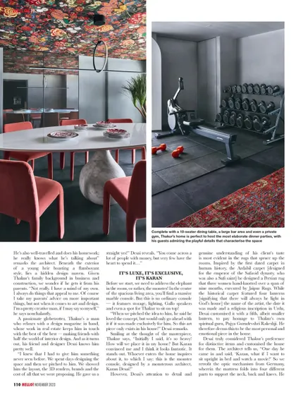 Another view of the home gym, showing the 10-meter dining table on the other side. This project was all about transforming a 4BHK into a 2BHK with specialized spaces like this.