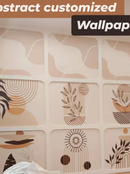 We installed this abstract bohemian-style wallpaper within a grid of wall panels. This creative application breaks up the pattern and turns the wall into a unique piece of custom art.