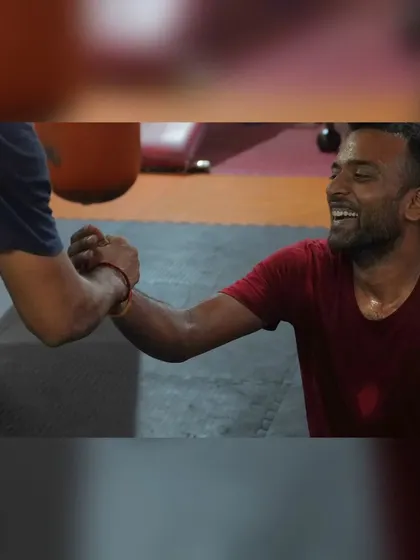 The camaraderie and friendship built here are real. A moment of connection and laughter between two members after a tough but rewarding detox session.