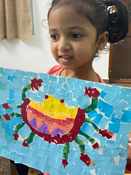 This colorful crab mosaic is a wonderful example of how we use simple materials to create something amazing. Tearing and gluing paper is a fantastic sensory activity that also teaches patience and planning.