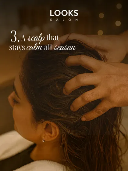 A calm, healthy scalp is a gift that lasts all season. Our scalp treatments are perfect for soothing irritation and ensuring your hair's foundation is strong and balanced, no matter the weather.