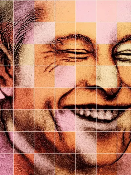A digitally remixed version of my Elon Musk sand portrait. The pixelated effect represents the intersection of sustainable art and the digital world he is shaping.