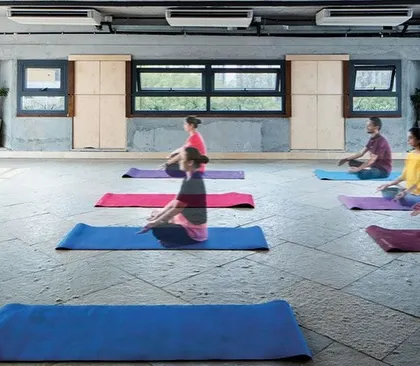 A dedicated wellness room in the Communique office provides a quiet space for employees to practice yoga and meditation. This reflects our commitment to designing holistic workspaces that support mental and physical well-being.