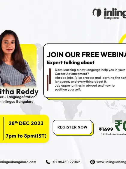 Join our free webinar with CEO Savita Reddy to learn about the importance of international languages for career advancement, jobs abroad, and the visa process.