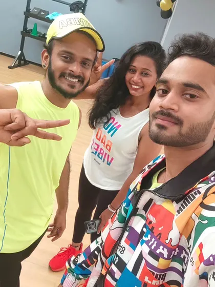 A quick selfie with fellow Zumba instructors after a great session. The fitness community in Bangalore is incredibly supportive, and I love collaborating with other ZIN members.