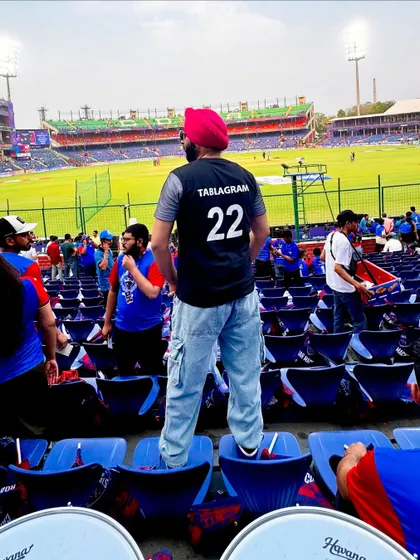 Rocking my custom "Tablagram 22" jersey. Proud to be part of the official Delhi Capitals entertainment crew.
