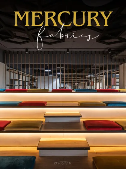 The tiered, amphitheater-style seating at Mercury Fabrics, designed for presentations and team gatherings. This project showcases my ability to execute unique and functional interior elements within an industrial setting.