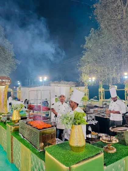 The smoky and lively atmosphere of our barbecue section, a highlight of any outdoor event.