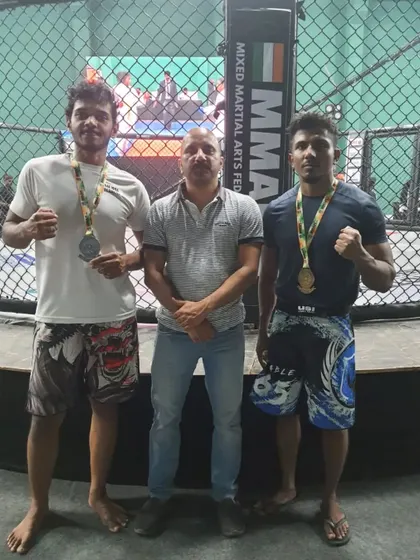 With friends and fellow competitors at the BJJ Nationals in Mumbai.