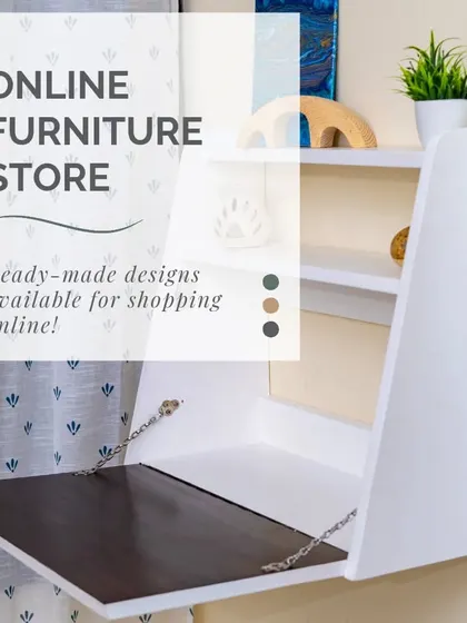 Explore our online furniture store for ready-made designs that you can shop from anywhere in India. This collection features some of our most popular space-saving and versatile pieces, like this wall-mounted folding desk.
