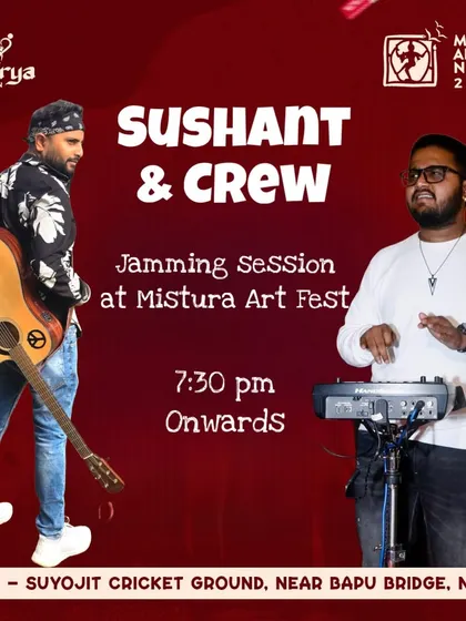 The official poster for my jamming session with my crew at the Mistura Art Fest in Nashik. I love being part of local art and music festivals.