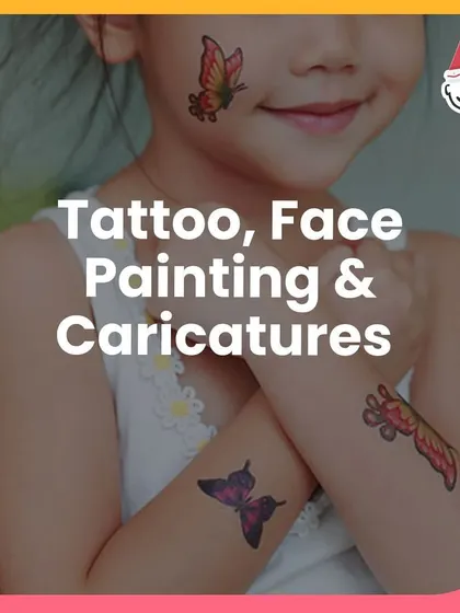 A Tattoo, Face Painting & Caricatures station, a staple at all my carnivals and festivals for some colorful fun.