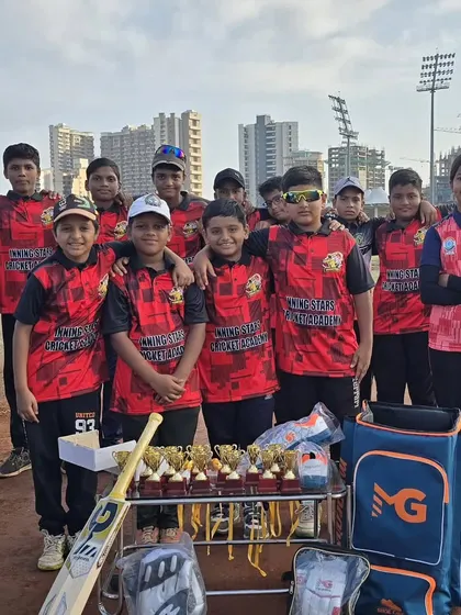 The Inningstar Tigers team posing with their trophies after our 6th Anniversary tournament. Seeing these happy faces full of pride is the biggest reward for a coach.