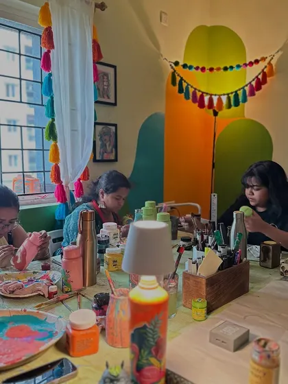 The team hard at work in our newly revamped, colorful studio. A positive workspace really does make all the difference.