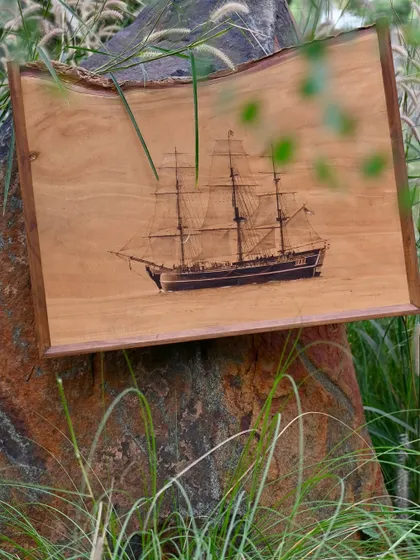 This is a piece of pyrography, or wood burn art, by Sri Lankan artist Dissanayake. His awe-inspiring wildlife portraits, like this ship, capture incredible detail through the skillful use of heat on wood.