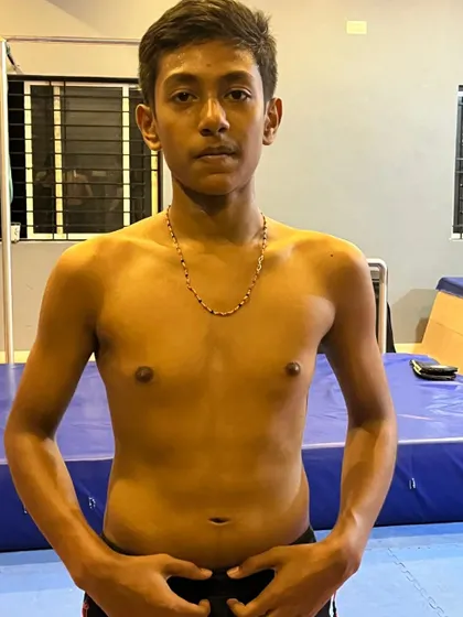 A closer look at a one year transformation. Through gymnastics and bodyweight training, this student has built a strong, athletic physique.