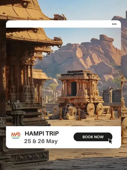 Our promotional post for the Hampi backpacking trip, highlighting the key attractions.