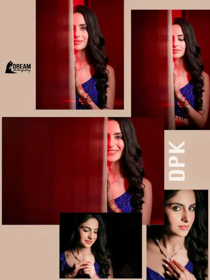 A creative collage of Dakshita, playing with frames and angles to create a modern portrait series.