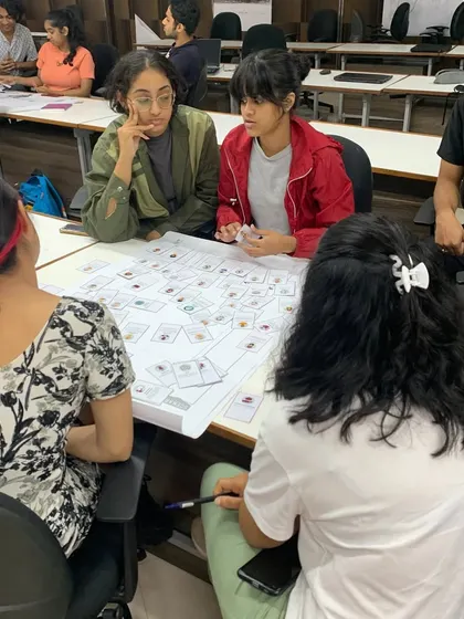 Students engaged in a gamified session to test our Restoration Toolbox. Using card games and interactive boards makes learning about the complexities of heritage conservation engaging and memorable.