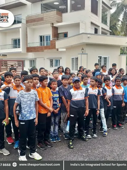 Our students line up for a field trip to a silk factory in Kanakapura, ready for a day of exploration and learning outside the campus.