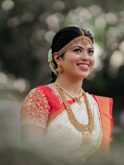 A classic portrait of the bride. The makeup is timeless and elegant, ensuring these photos will be cherished for a lifetime.