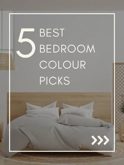 This image introduces my top five color picks for bedrooms. The right color can completely transform your space into the sanctuary you deserve.