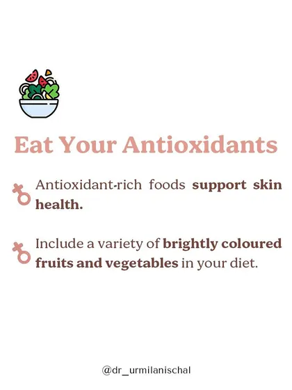 A diet rich in antioxidants is crucial for supporting skin health during menopause. I recommend including a variety of brightly colored fruits and vegetables to help promote collagen production.