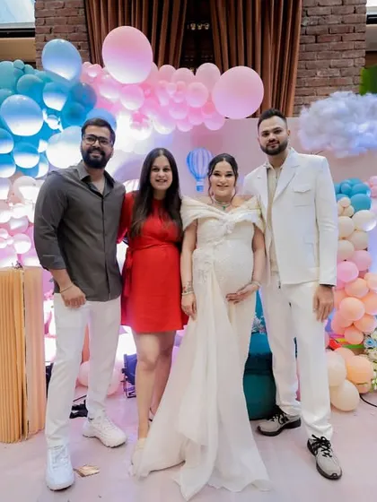 I love seeing my clients so happy. Here I am with the parents-to-be at their beautiful baby shower.