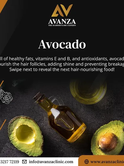 Avocados are full of healthy fats and vitamins E and B. These nutrients nourish the hair follicles from within, helping to add shine and prevent breakage.