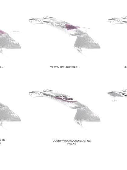 Our computational design process for Amar Villa, demonstrating how we used algorithms to generate a form that maximizes views and respects the site's topography.